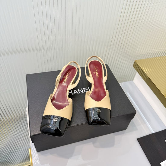 Chanel Classic Mid Heel Leather Ballet Dress Shoes