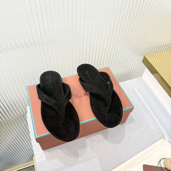 Loro Piana Cross Strap Open Toe Flat Comfort Slides