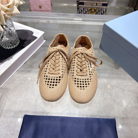 Prada Breathable Crochet Upper Soft Cushioned Insole Casual Sneakers