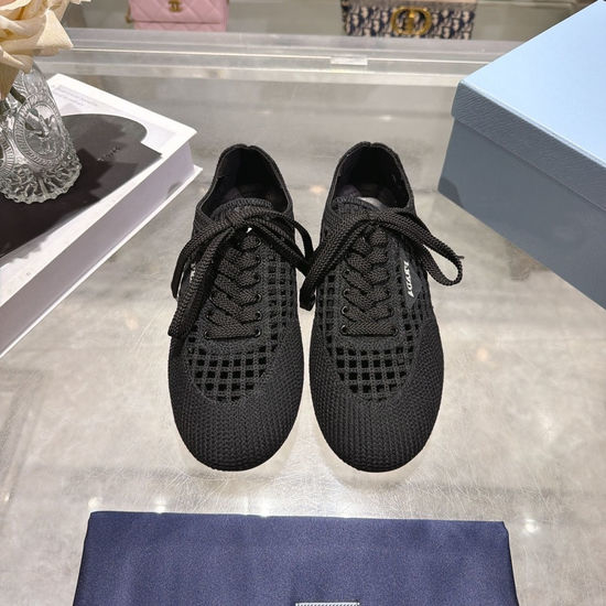 Prada Breathable Crochet Upper Soft Cushioned Insole Casual Sneakers