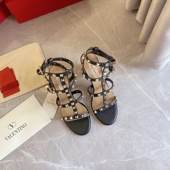 Valentino Classic Rivet Cowhide Sandals with Genuine Leather Sole