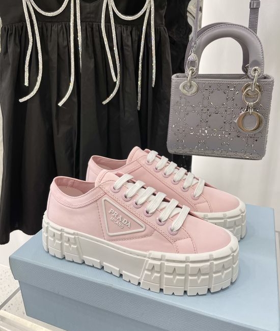 Prada Platform Canvas Sneakers Height Boosting Lined