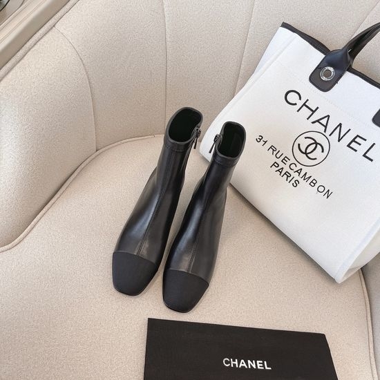 Chanel Classic Block Heel Stretch Boots Casual Daily Comfortable