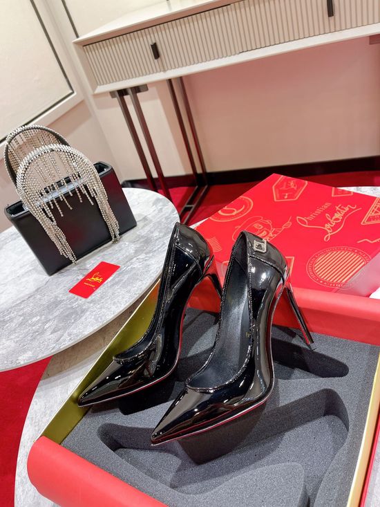 Christian Louboutine Bianco Black Sporty Kate High-Heeled Shoes
