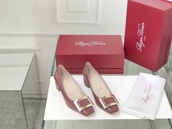 Roger Viver RV Patent Leather Buckle Low Heel Pumps