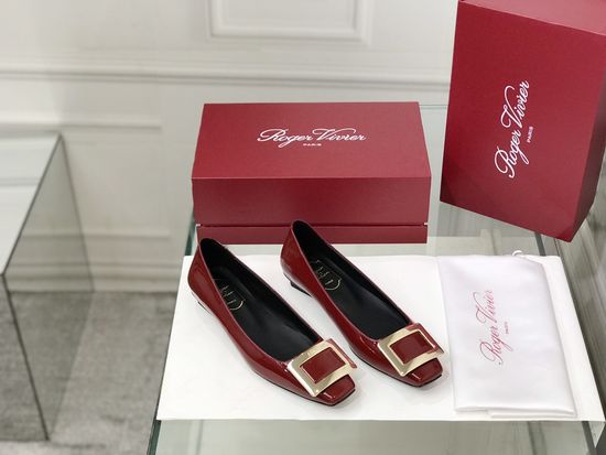 Roger Viver Patent Leather Buckle Kitten Heel Pumps