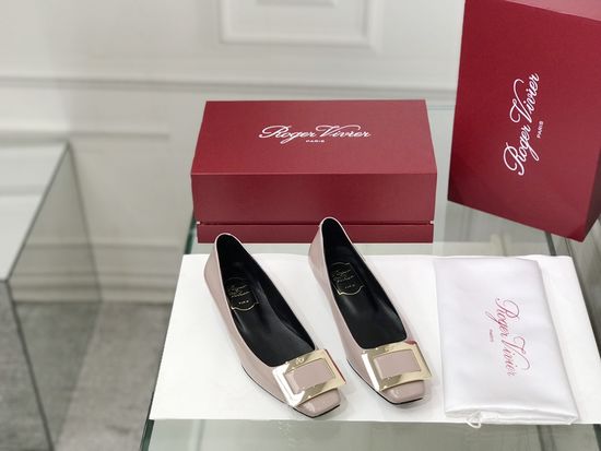 Roger Viver Patent Leather Buckle Kitten Heel Pumps