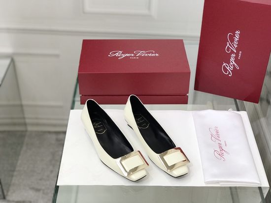 Roger Viver Patent Leather Buckle Kitten Heel Pumps
