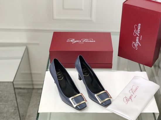 Roger Viver RV Patent Leather Buckle Block Heel Pumps