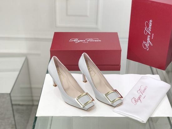 Roger Viver RV Patent Leather Buckle Block Heel Pumps