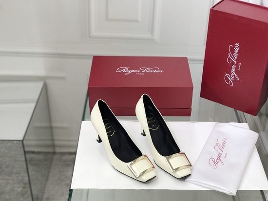 Roger Viver RV Patent Leather Buckle Block Heel Pumps