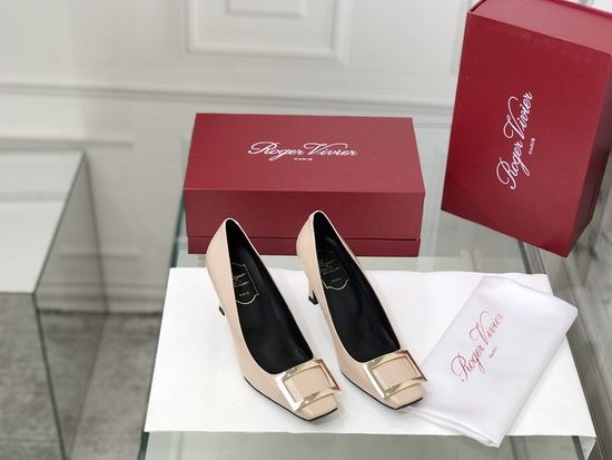 Roger Viver RV Patent Leather Buckle Block Heel Pumps