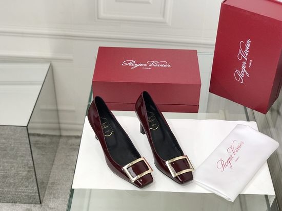 Roger Viver RV Patent Leather Buckle Block Heel Pumps