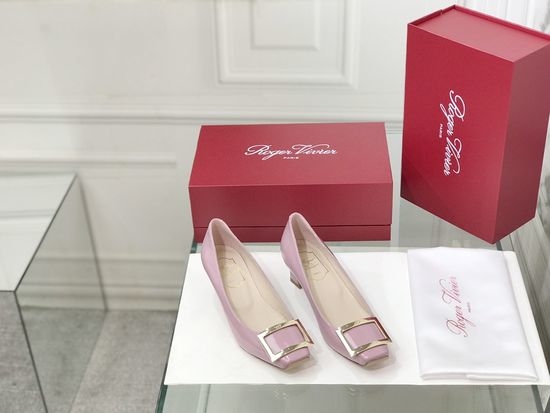 Roger Viver RV Patent Leather Buckle Chunky Heel Pumps