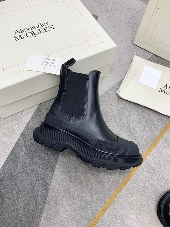 McQueen Genuine Leather Chelsea Ankle Boots in Multiple Colors