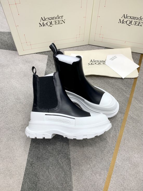 McQueen Genuine Leather Chelsea Ankle Boots in Multiple Colors