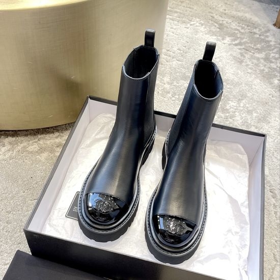 Chanel Thick Sole Slip On Platform Boots with Non-slip Outsole