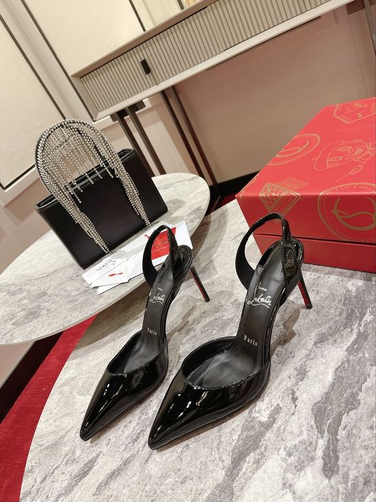 Christian Louboutine O Marylin Inspired Black Leather High Heels