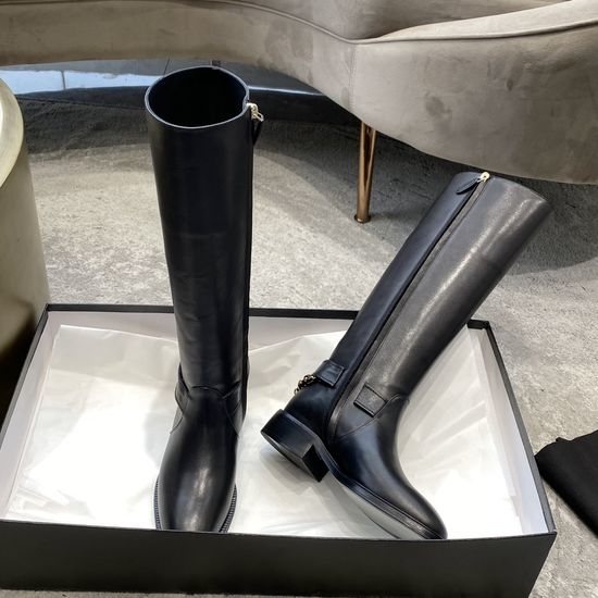Chanel Detachable Chain Calfskin Ankle Boots with Leather Sole