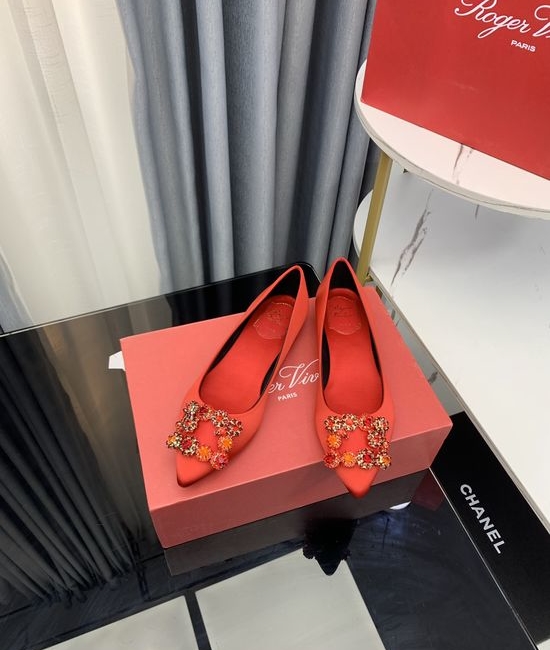 Roger Viver RV Rhinestone Buckle Satin Kitten Heel Slingback Shoes