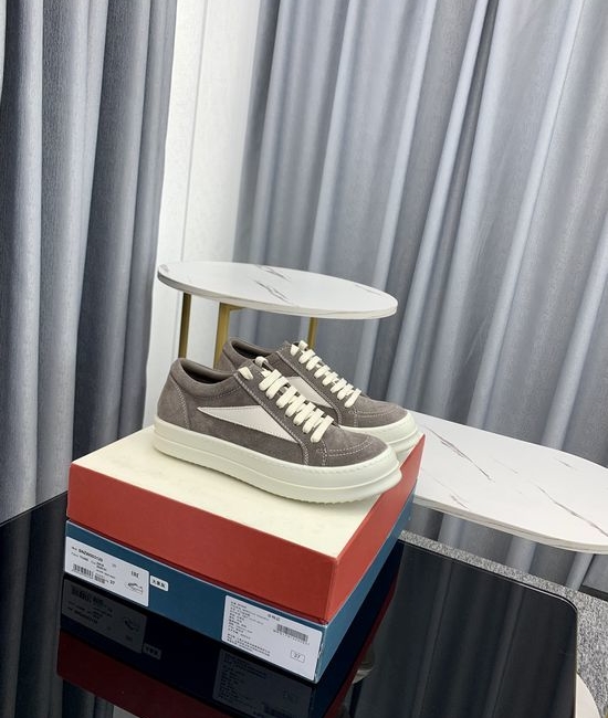 Rick Owens Premium Leather Retro Comfortable Casual Daily Sneakers