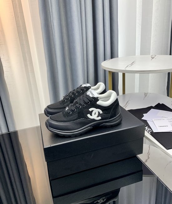 Chanel Color Block Thick Sole Comfort Height Increasing Shoes