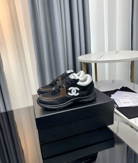 Chanel Color Block Thick Sole Comfort Height Increasing Shoes