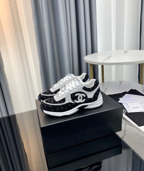 Chanel Color Block Thick Sole Casual Height Increasing Shoes