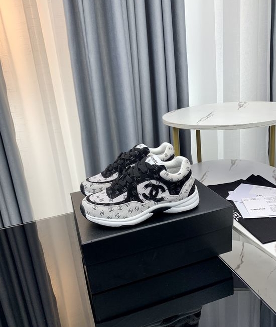 Chanel Color Block Thick Sole Casual Height Increasing Shoes