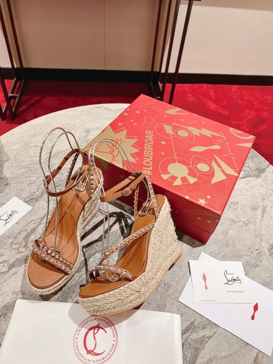 Bottega Veneta Woven Wedge Sandals with Crossover Straps