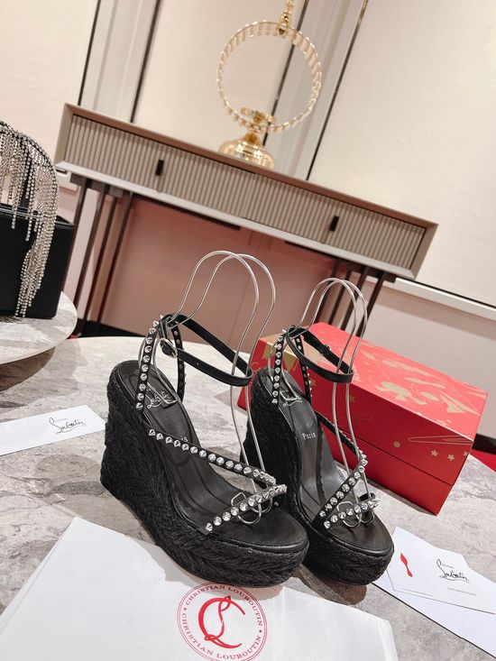 Bottega Veneta Woven Wedge Sandals with Crossover Straps