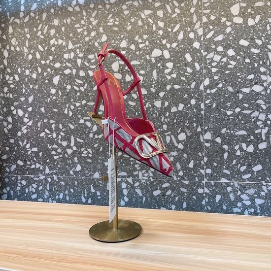 Valentino Woven Buckle Decor Heeled Sandals Premium Leather Lining