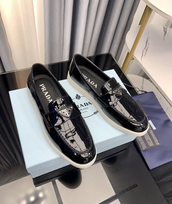 Prada Classic Logo Loafers Premium Suede Upper Durable Sole