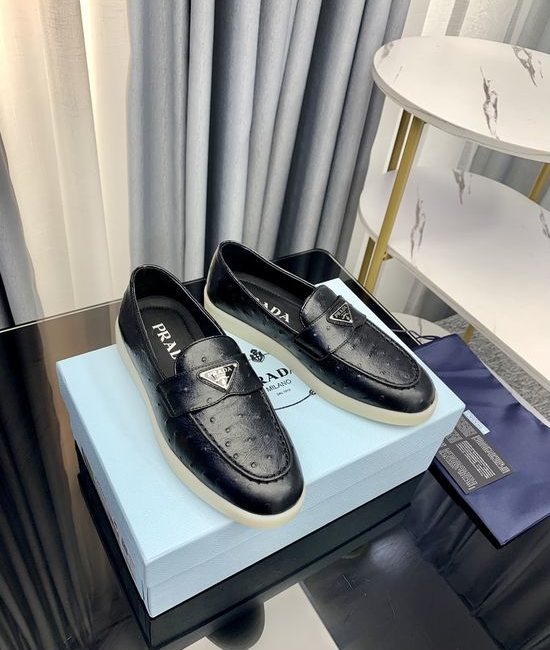 Prada Classic Logo Loafers Premium Suede Upper Durable Sole