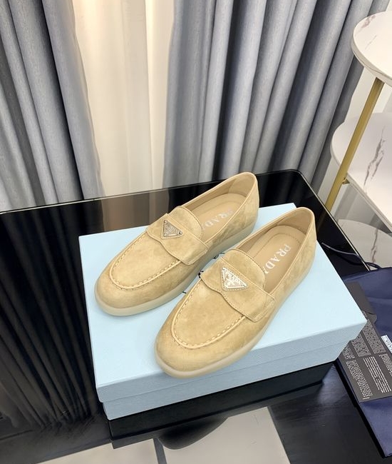 Prada Classic Logo Loafers Premium Suede Upper Durable Sole