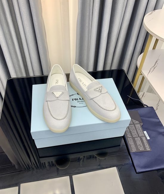 Prada Classic Logo Loafers Premium Suede Upper Durable Sole