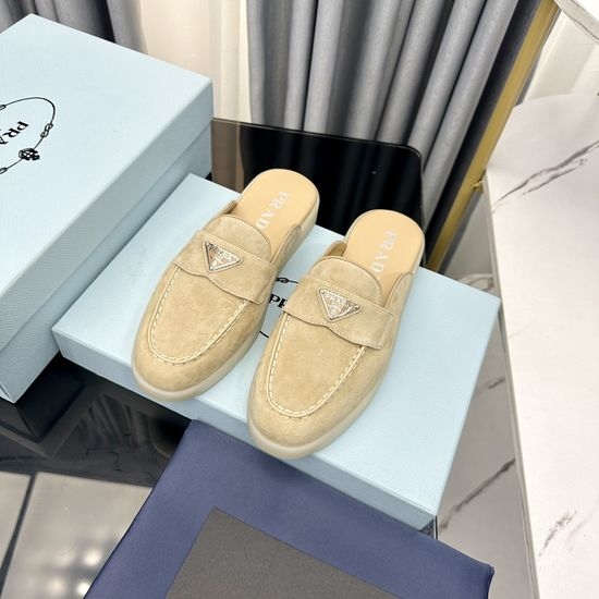 Prada Classic Logo Loafers Premium Suede Upper Durable Sole
