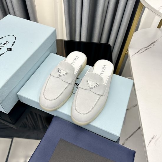 Prada Classic Logo Loafers Premium Suede Upper Durable Sole