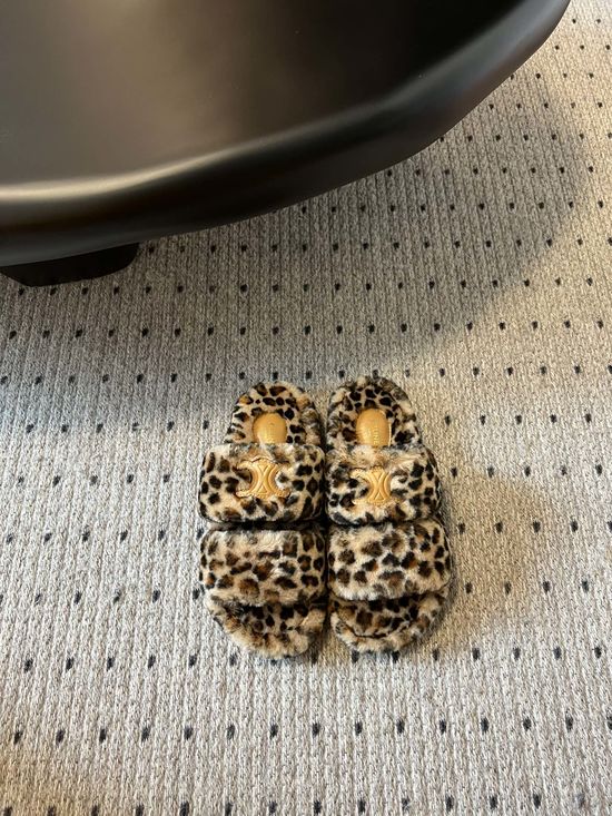 Celine Soft Wool Slippers Lightweight TPU Sole Height Increasing