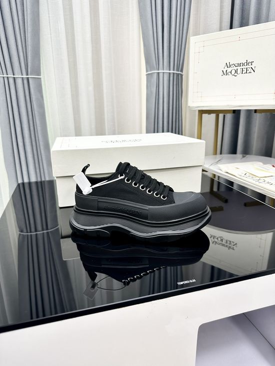 McQueen Premium Leather Casual Sneakers Lightweight Comfortable Walking Footwear