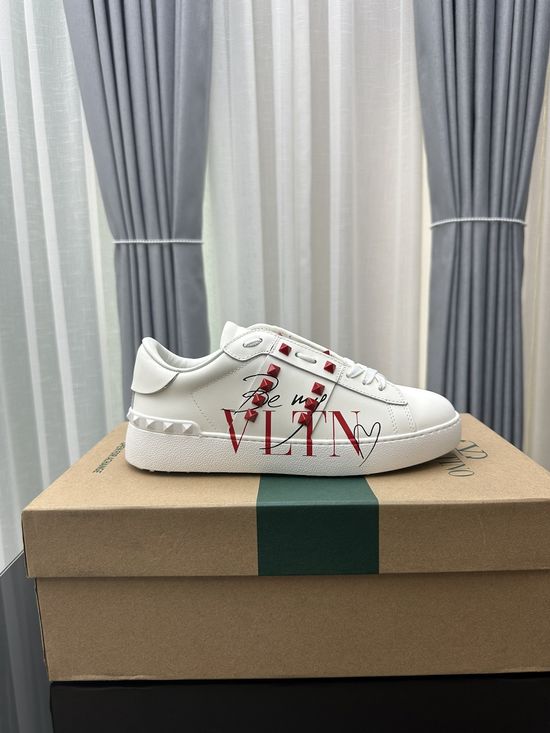 Valentino Studded Thick Sole Elevated Leather Casual Daily Sneakers