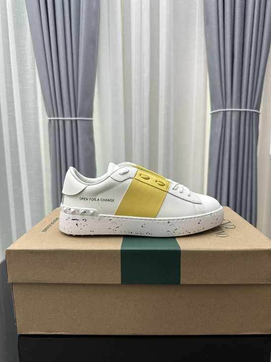 Valentino Studded Thick Sole Elevated Leather Casual Daily Sneakers