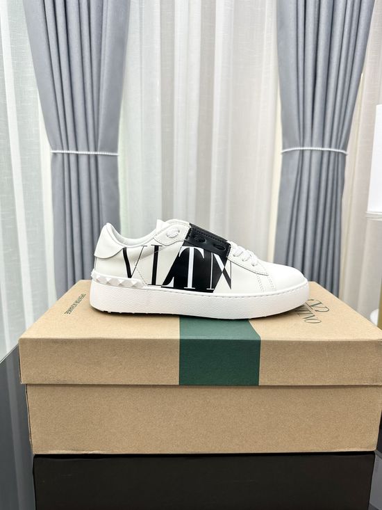 Valentino Studded Thick Sole Elevated Leather Casual Daily Sneakers