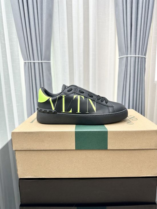 Valentino Studded Thick Sole Elevated Leather Casual Daily Sneakers