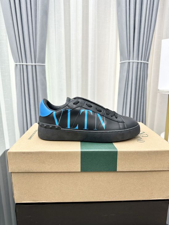Valentino Studded Thick Sole Elevated Leather Casual Daily Sneakers