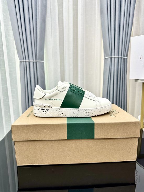 Valentino Studded Thick Sole Elevated Leather Casual Daily Sneakers