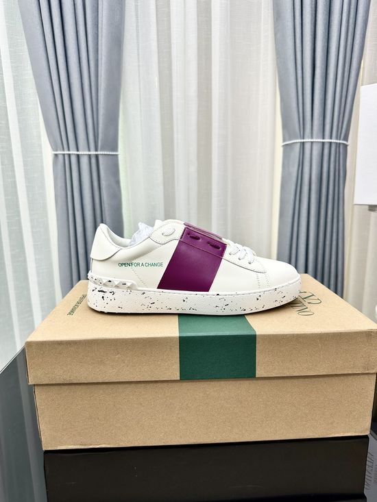 Valentino Studded Thick Sole Elevated Leather Casual Daily Sneakers