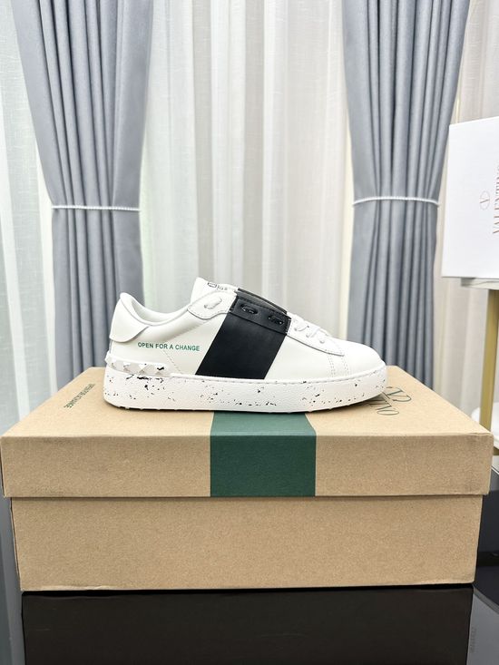 Valentino Studded Thick Sole Elevated Leather Casual Daily Sneakers