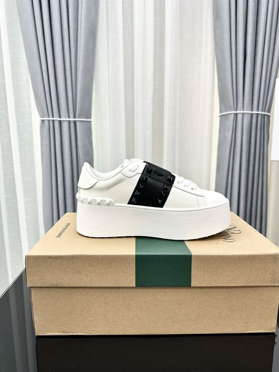 Valentino Studded Platform Elevated Leather Casual Walking Sneakers
