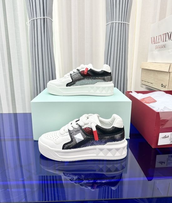 Valentino Premium Thick Sole Leather Casual Fashion Shoes